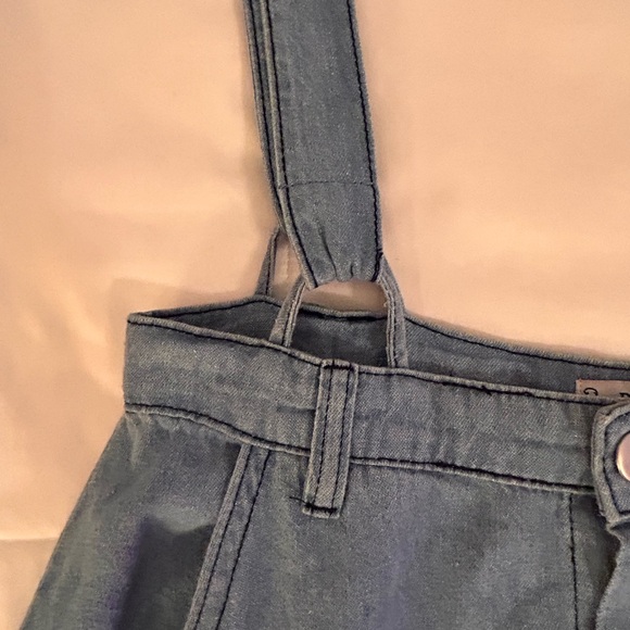 BaeVely 100% Cotton Denim Suspender Skirt with Full Button Front Detail - Picture 4 of 9
